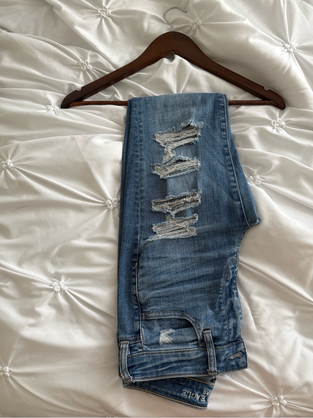 High-Rise Distressed Skinny Jeans - Blue